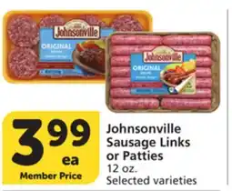 Albertsons Johnsonville Sausage Links or Patties offer