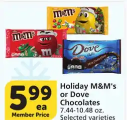 Albertsons Holiday M&M's or Dove Chocolates offer