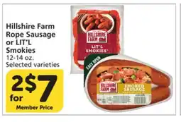Albertsons Hillshire Farm Rope Sausage or LIT'L Smokies offer