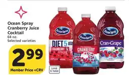 Albertsons Ocean Spray Cranberry Juice Cocktail offer