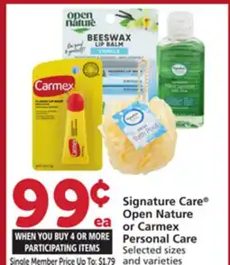 Albertsons Signature Care Open Nature or Carmex Personal Care offer