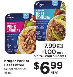 Ralphs Kroger Pork or Beef Entrée offer