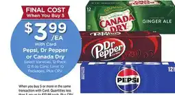 Ralphs Pepsi, Dr Pepper or Canada Dry offer