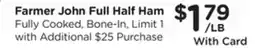Ralphs Farmer John Full Half Ham offer