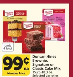Vons Duncan Hines Brownie, Signature or Classic Cake Mix offer