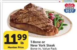 Vons T-Bone or New York Steak offer