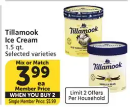 Vons Tillamook Ice Cream offer