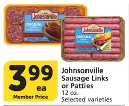 Vons Johnsonville Sausage Links or Patties offer