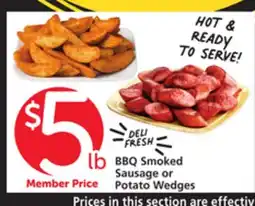 Vons BBQ Smoked Sausage or Potato Wedges offer