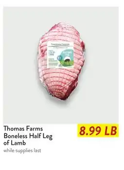 Fresh Thyme Thomas Farms Boneless Half Leg of Lamb offer