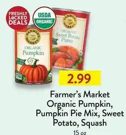 Fresh Thyme Farmer's Organic Pumpkin, Pumpkin Pie Mix, Sweet Potato, Squash offer