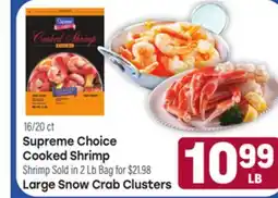 Tony’s Fresh Market Supreme Choice Cooked Shrimp or Large Snow Crab Clusters offer