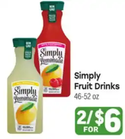 Tony’s Fresh Market Simply Fruit Drinks offer