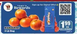 Tony’s Fresh Market MANDARINS offer