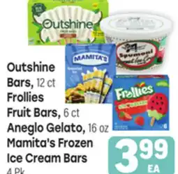 Tony’s Fresh Market Outshine Bars, 12ct Frollies Fruit Bars, 6ct Aneglo Gelato, 16oz Mamita's Frozen Ice Cream Bars 4Pk offer