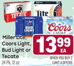 Tony’s Fresh Market Miller Lite, Coors Light, Bud Light or Tecate offer