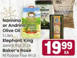 Tony’s Fresh Market Nannina or Andrina Olive Oil, Elephant King or Baker's Rose offer