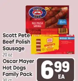 Tony’s Fresh Market Scott Pete Beef Polish Sausage 20oz Oscar Mayer Hot Dogs Family Pack 30ct offer