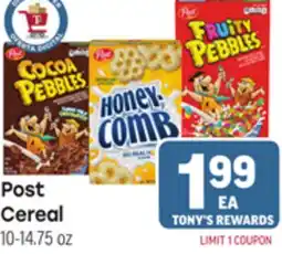 Tony’s Fresh Market Post Cereal offer
