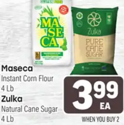 Tony’s Fresh Market Maseca Instant Corn Flour 4 Lb Zulka Natural Cane Sugar 4 Lb offer