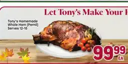 Tony’s Fresh Market Tony's Homemade Whole Ham (Pernil) offer