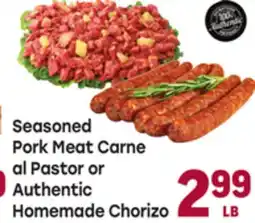 Tony’s Fresh Market Seasoned Pork Meat Carne al Pastor or Authentic Homemade Chorizo offer