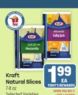 Tony’s Fresh Market Kraft Natural Slices offer