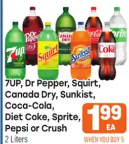 Tony’s Fresh Market 7UP, Dr Pepper, Squirt, Canada Dry, Sunkist, Coca-Cola, Diet Coke, Sprite, Pepsi or Crush offer