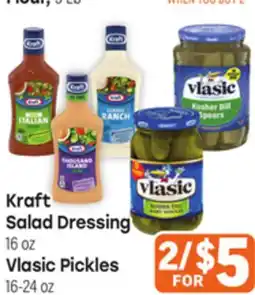 Tony’s Fresh Market Kraft Salad Dressing 16oz Vlasic Pickles 16-24oz offer