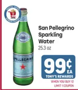 Tony’s Fresh Market San Pellegrino Sparkling Water offer