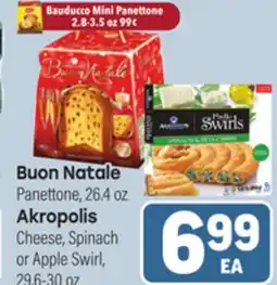 Tony’s Fresh Market Buon Natale Panettone, 26.4oz Akropolis Cheese, Spinach or Apple Swirl, 29.6-30oz offer