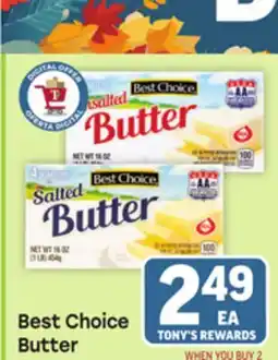 Tony’s Fresh Market Best Choice Butter offer