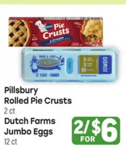 Tony’s Fresh Market Pillsbury Rolled Pie Crusts 2ct Dutch Farms Jumbo Eggs 12 ct offer