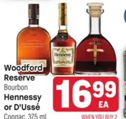 Tony’s Fresh Market Woodford Reserve Bourbon, Hennessy or D'Ussé Cognac offer
