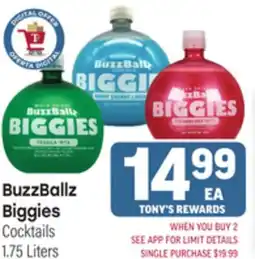 Tony’s Fresh Market BuzzBallz Biggies offer