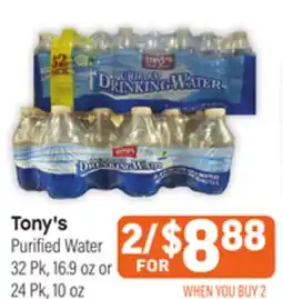 Tony’s Fresh Market Tony's Purified Water offer