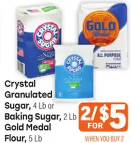 Tony’s Fresh Market Crystal Granulated Sugar, 4Lb or Baking Sugar, 2Lb Gold Medal Flour, 5Lb offer