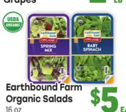 Tony’s Fresh Market Earthbound Farm Organic Salads offer