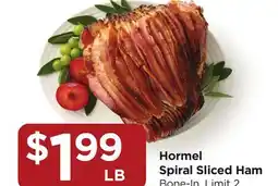 Food 4 Less Hormel Spiral Sliced Ham offer