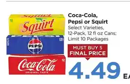 Food 4 Less Coca-Cola, Pepsi or Squirt offer