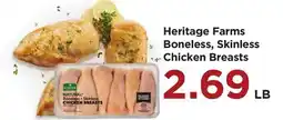 Food 4 Less Heritage Farms Boneless, Skinless Chicken Breasts offer