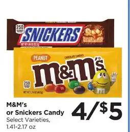 Food 4 Less M & M's or Snickers Candy offer