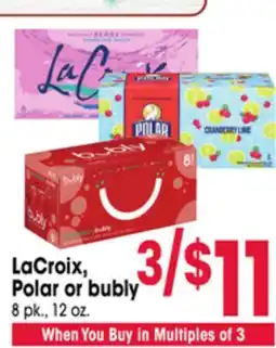 Jewel-Osco LaCroix, Polar or bubly offer