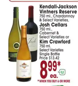 Jewel-Osco Kendall-Jackson Vintners Reserve Josh Cellars 750 ml, Cabernet & Select Kim Crawford Kim Crawford offer