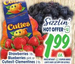 Jewel-Osco Strawberries 1lb., Blueberries pint, or Cuties Clementines 2 lb offer