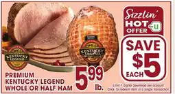 Jewel-Osco PREMIUM KENTUCKY LEGEND WHOLE OR HALF HAM offer