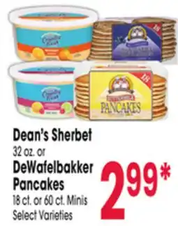 Jewel-Osco Dean's Sherbet 32 oz. or DeWafelbakker Pancakes 18 ct. or 60 ct. Minis offer