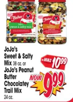 Jewel-Osco JoJo's Sweet & Salty Mix 38 oz. or JoJo's Peanut Butter Chocolatey Trail Mix 24 oz offer