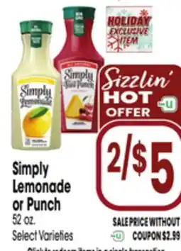 Jewel-Osco Simply Lemonade or Punch offer