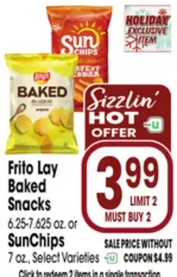 Jewel-Osco Frito Lay Baked Snacks 6.25-7.625 oz. or SunChips 7 oz offer